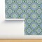 Green Blue Ocean Italian Italy Tile Sicily Sicilian Rosette Mandalas Modern Mosaic Geometric Coastal Large Scale Custom Removable Wallpaper by Spoonflower Peel & Stick Wallpaper 2FT Wide